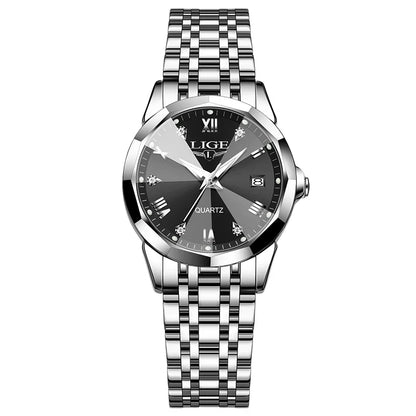 Women's Blue Sunburst Dial Two Tone Stainless Watch