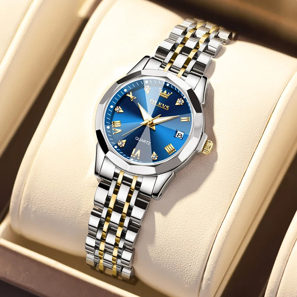Women's Two Tone Stainless Steel Quartz Watch With Date