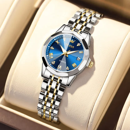 Women's Two Tone Stainless Steel Quartz Watch With Date