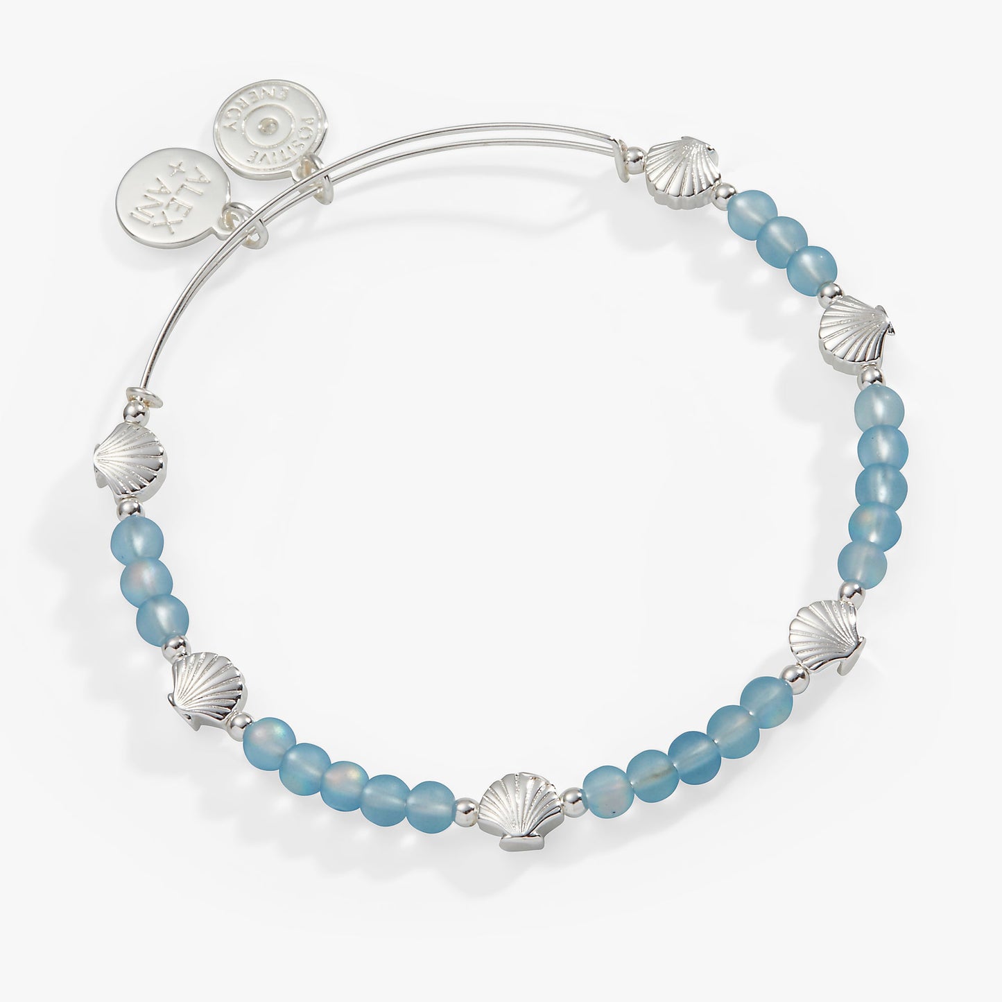Shell Motif Beaded Charm Bangle ALEX AND ANI