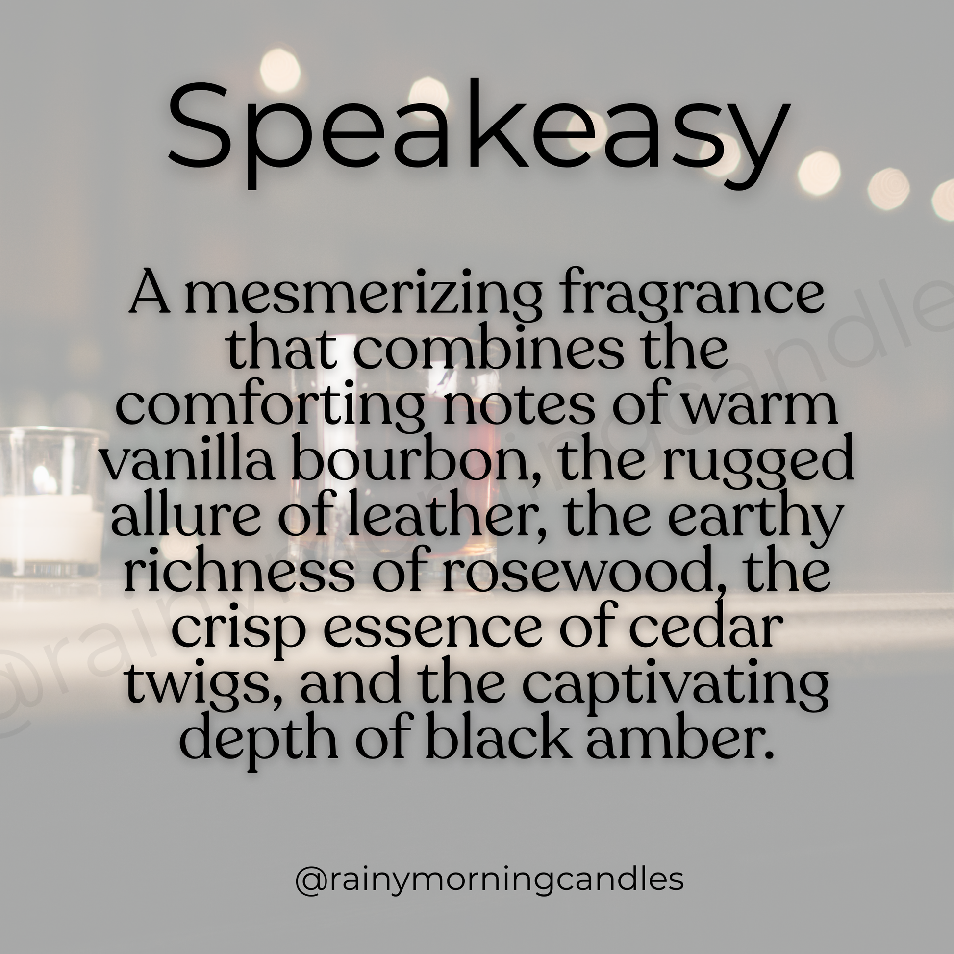 Speakeasy | Bourbon + Cedarwood | Wax Melts Rainy Morning Candles