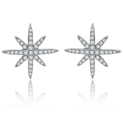 Star Stud Earrings Cubic Zirconia
