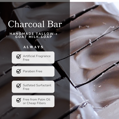 Clarifying Charcoal Bar Handmade Tallow and Goat Milk Soap Bar Pretty farm girl