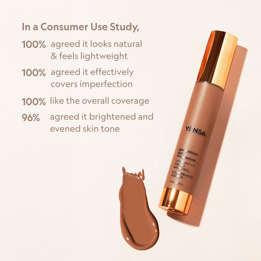Super Serum Silk Natural Glow Hydrating Peptide Foundation For Radiant Skin YENSA