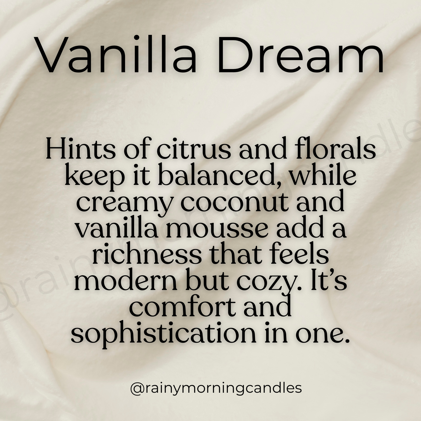 Vanilla Dream | Heavy Cream Inspired Wax Melts Rainy Morning Candles
