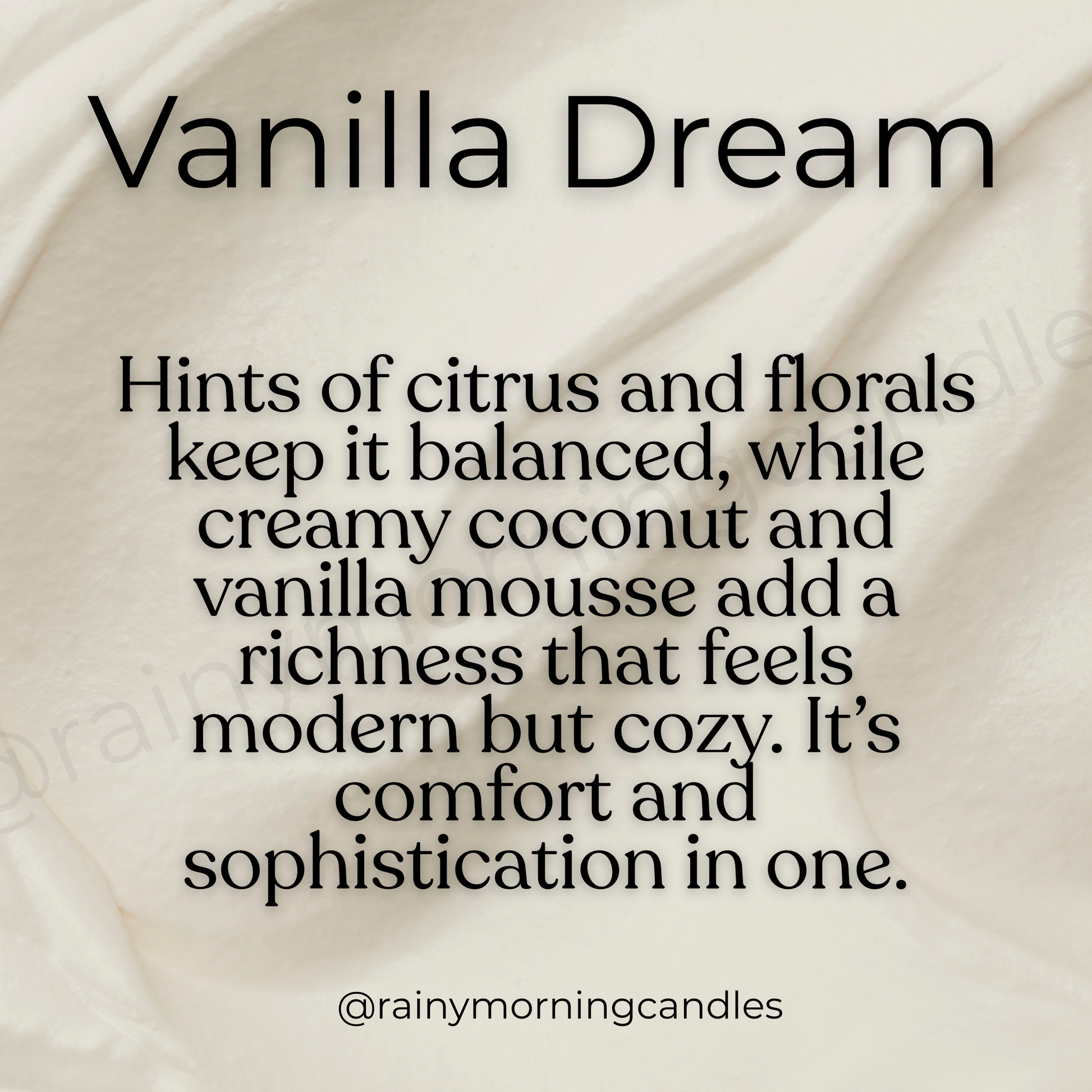 Vanilla Dream | Heavy Cream Inspired Wax Melts Rainy Morning Candles
