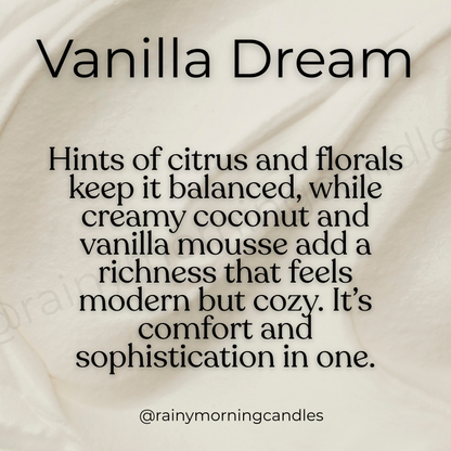 Vanilla Dream | Heavy Cream Inspired Wax Melts Rainy Morning Candles