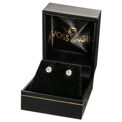4.00 CTW AGI Certified Lab Grown Diamond Stud Earrings in 14K White or Yellow Gold - G Color VS Clarity