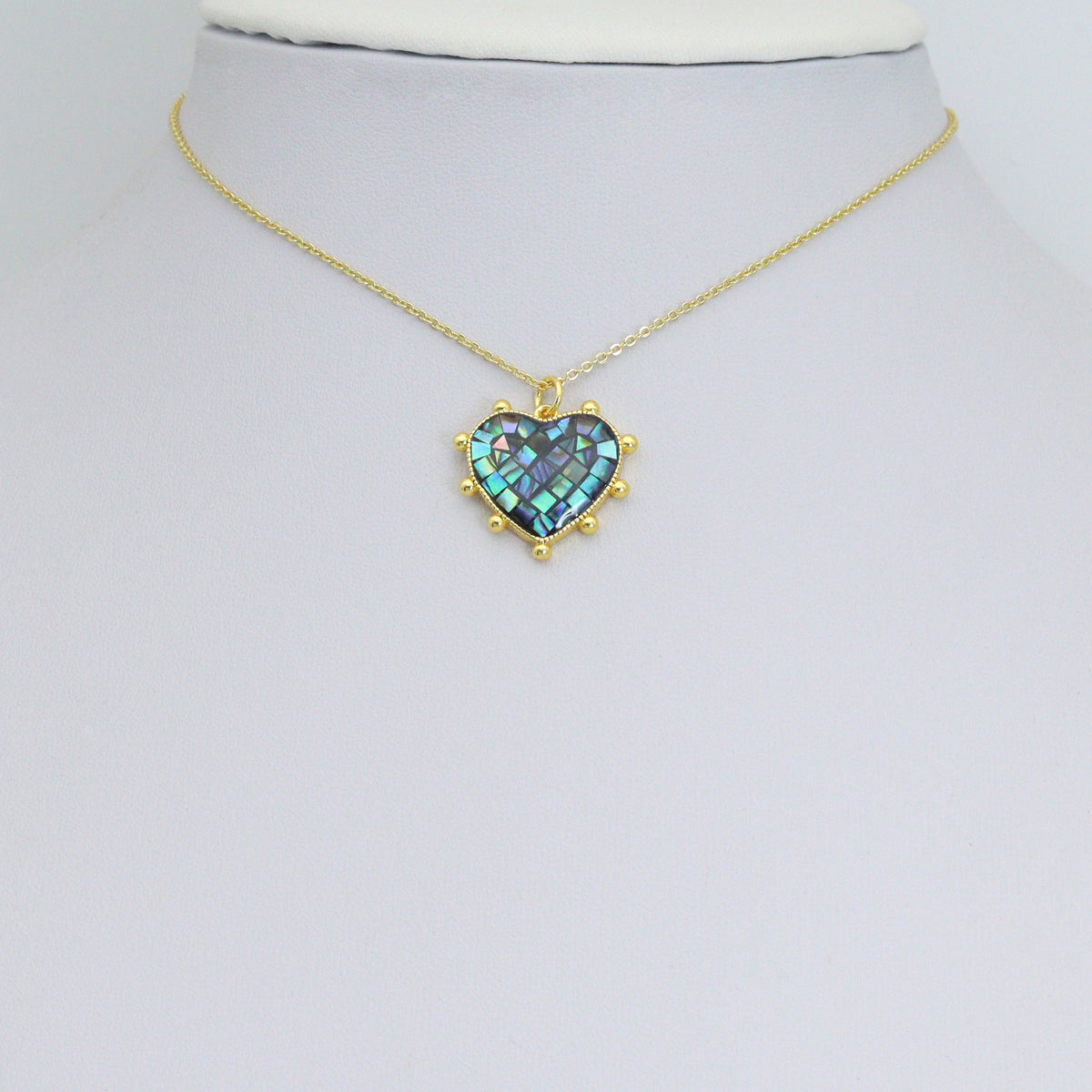 Abalone Mother of Pearl Spike Heart charm For Necklace Bracelet Jewelry Making Supply, Sku#WL24