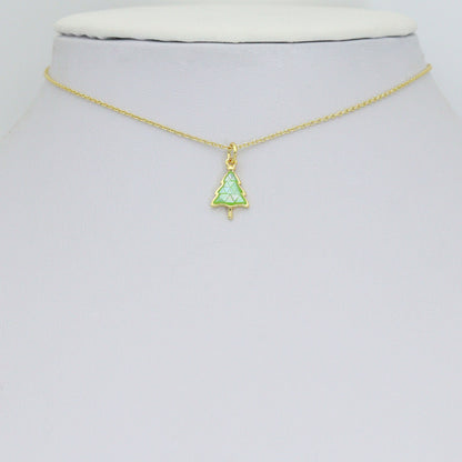 Abalone Mother of Pearl Cedar Tree Charm Pendant, Tree Charm, Sku#WL29