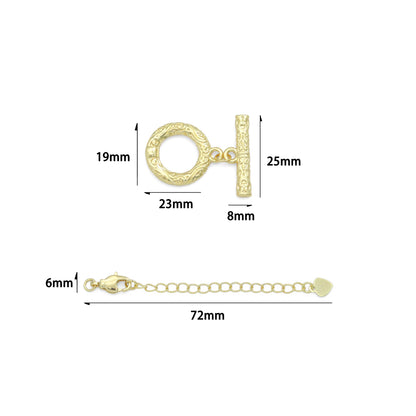 Gold Hammered Toggle Clasp, Lobster Clasp, Sku#Y1045