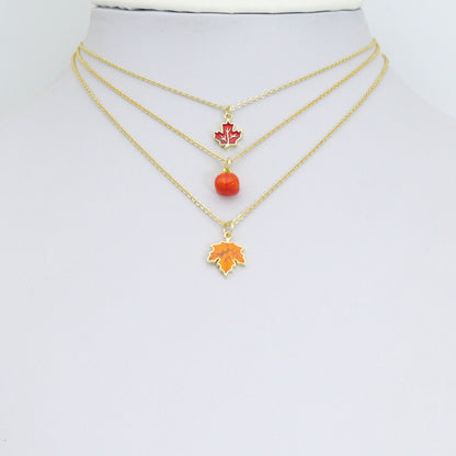 Fall Maple Leaf Pumpkin Charm Pendant, fall charm,Sku#Y1064