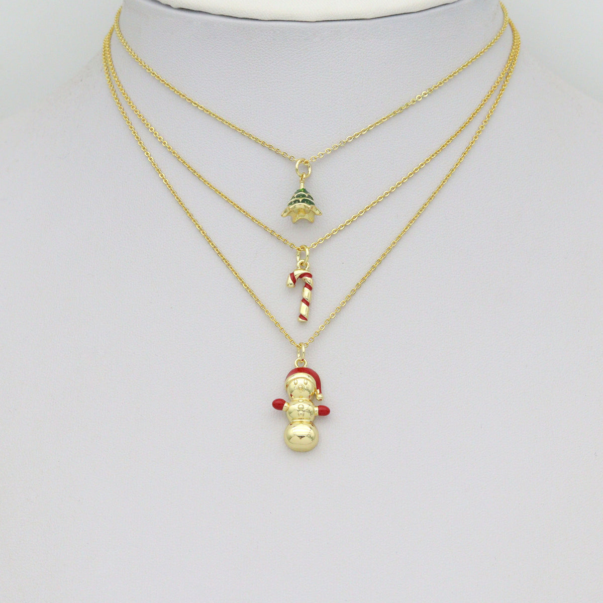 Christmas tree Snowman Candy Cane Charm Pendant, Sku#Y1068