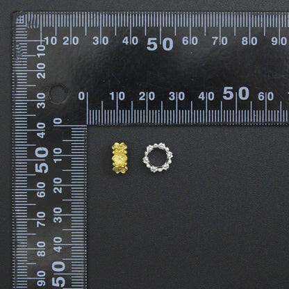 Gold Silver Flower big hole spacer beads, Sku#Y1070C