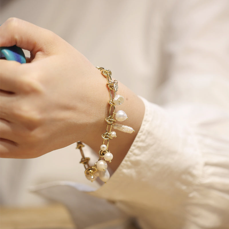 Seafoam Baroque Pearl Bracelet Maison YuTang