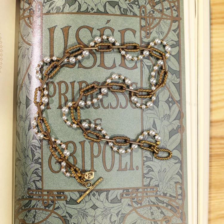 Perle Tressée Pearl Chain Necklace Maison YuTang