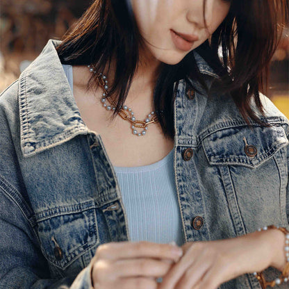 Perle Tressée Pearl Chain Necklace Maison YuTang