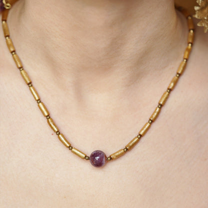Amethyst Axis Necklace Maison YuTang