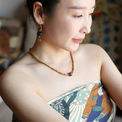 Amethyst Axis Necklace Maison YuTang