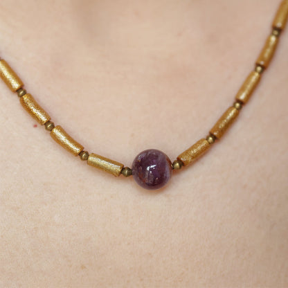 Amethyst Axis Necklace Maison YuTang