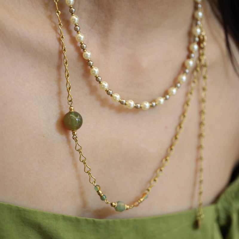 Élise Agate & Pearl Necklace Maison YuTang