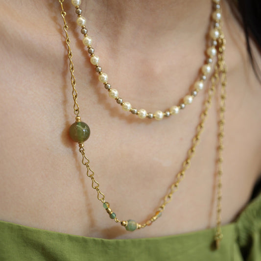 Élise Agate & Pearl Necklace Maison YuTang