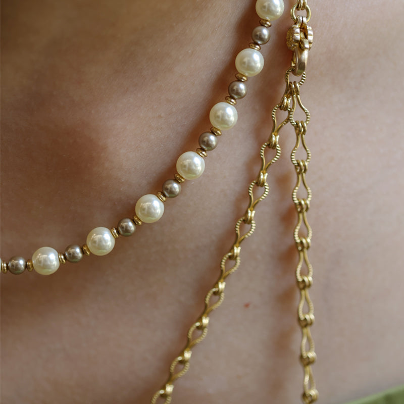 Élise Agate & Pearl Necklace Maison YuTang