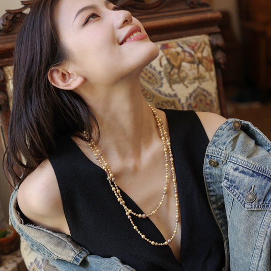 Harmonie Layered Pearl Necklace Maison YuTang