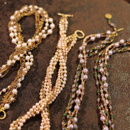 Verdant Pearl Torsade Necklace Maison YuTang