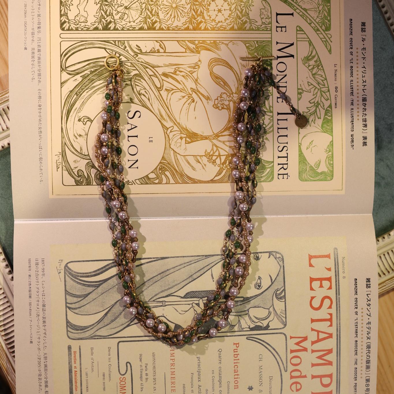 Verdant Pearl Torsade Necklace Maison YuTang