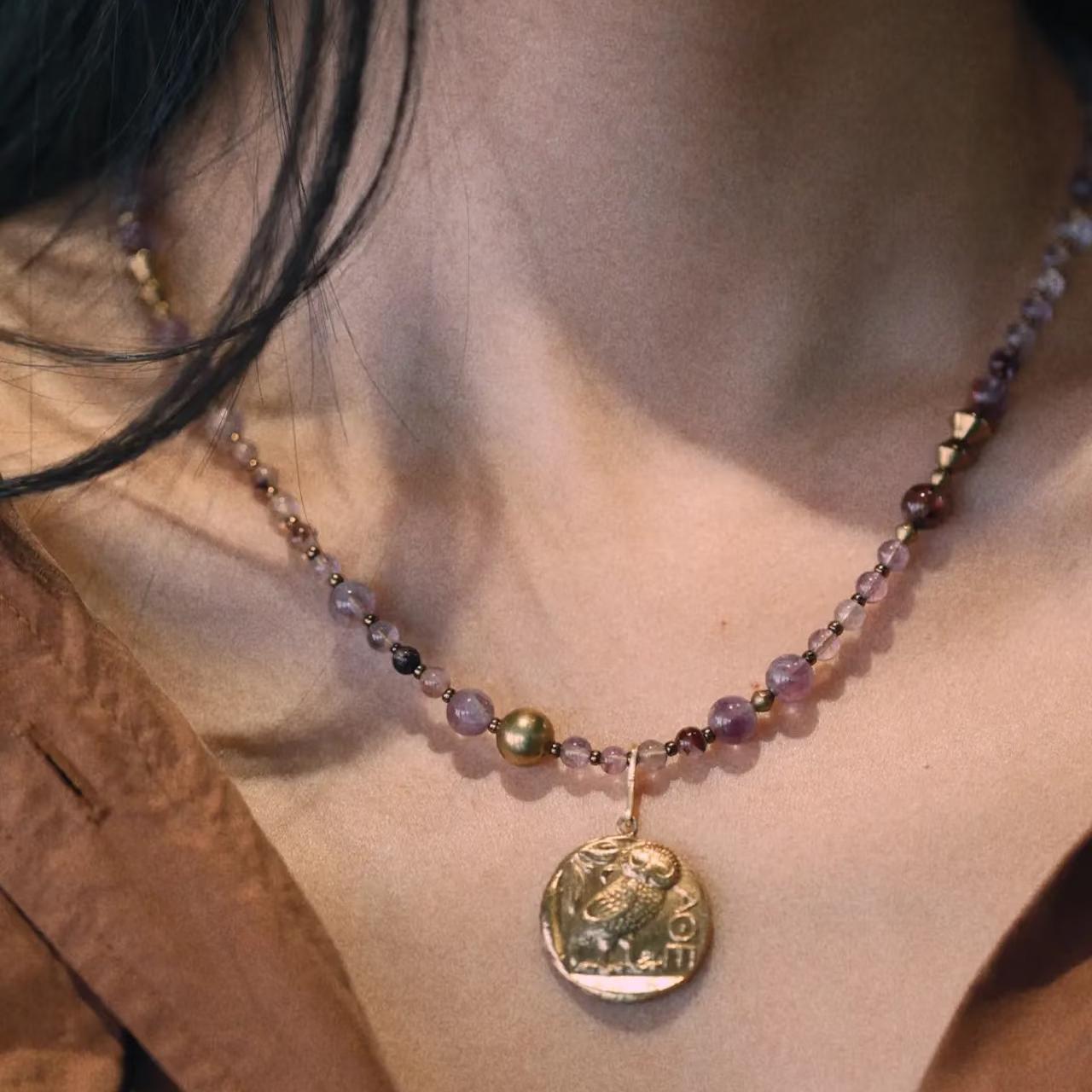 Athena Medallion Necklace Maison YuTang