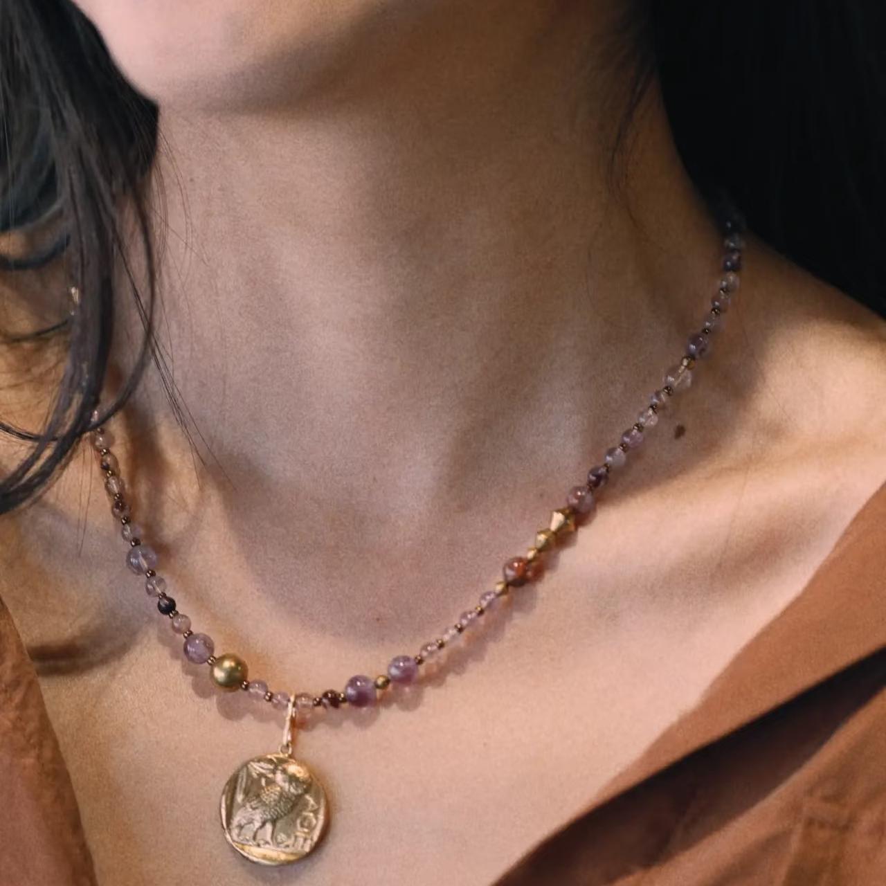 Athena Medallion Necklace Maison YuTang
