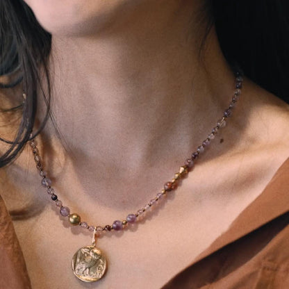 Athena Medallion Necklace Maison YuTang
