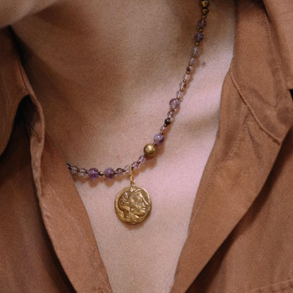 Athena Medallion Necklace Maison YuTang