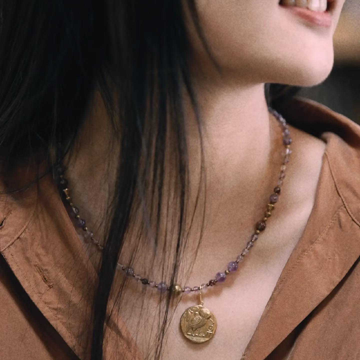 Athena Medallion Necklace Maison YuTang