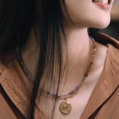 Athena Medallion Necklace Maison YuTang