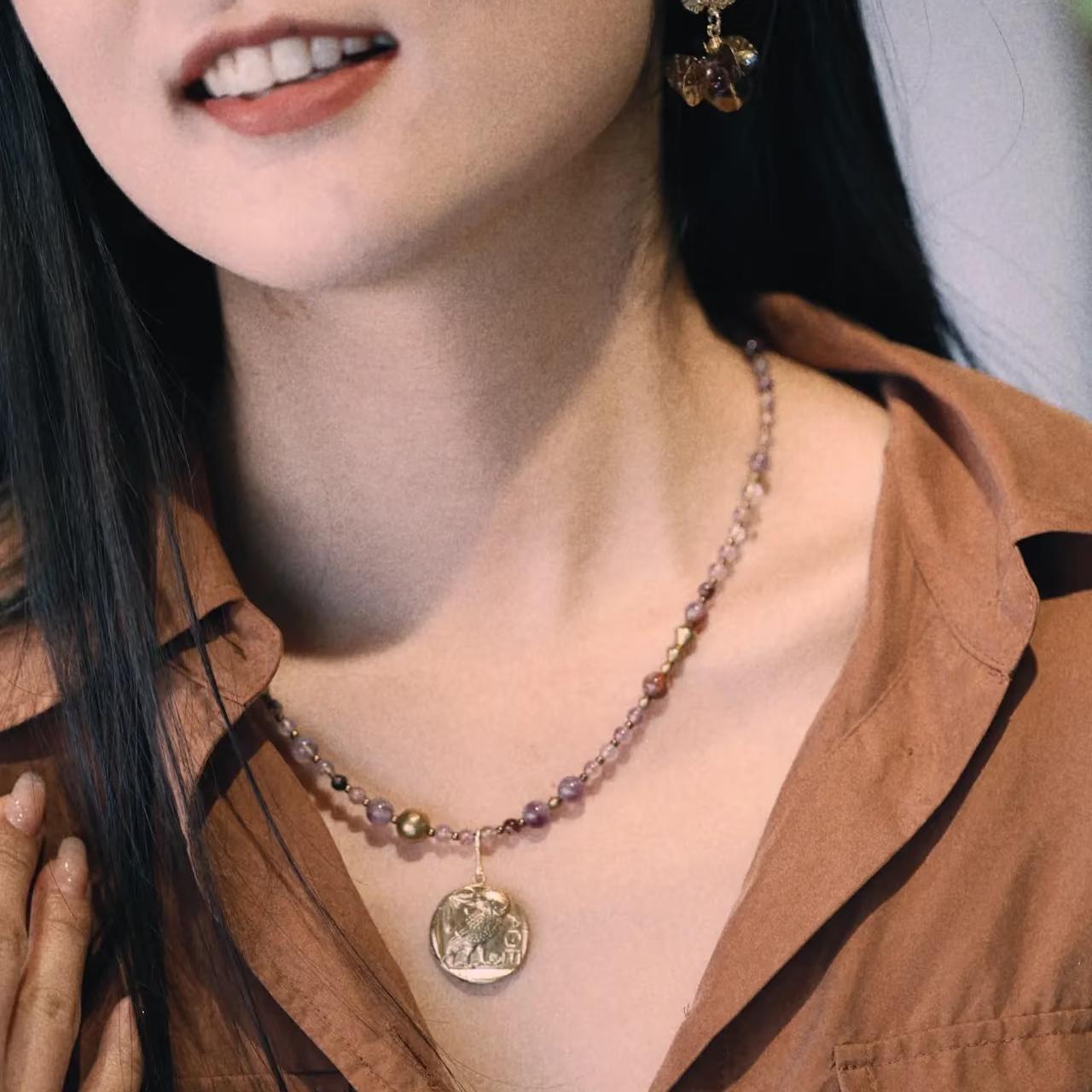 Athena Medallion Necklace Maison YuTang