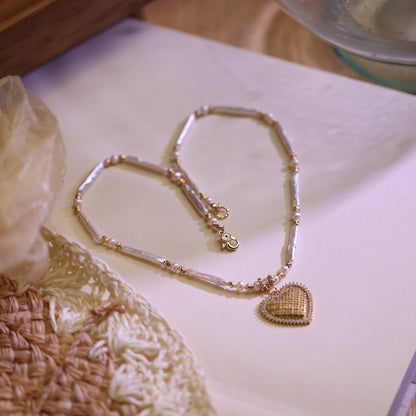 Ivory Tide Heart Necklace Maison YuTang