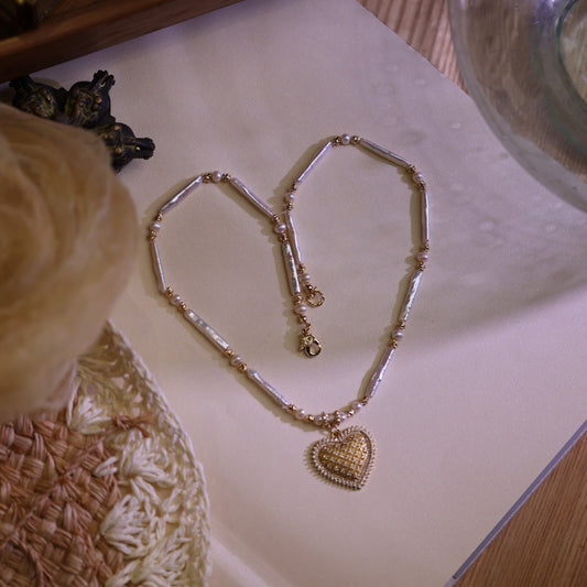 Ivory Tide Heart Necklace Maison YuTang