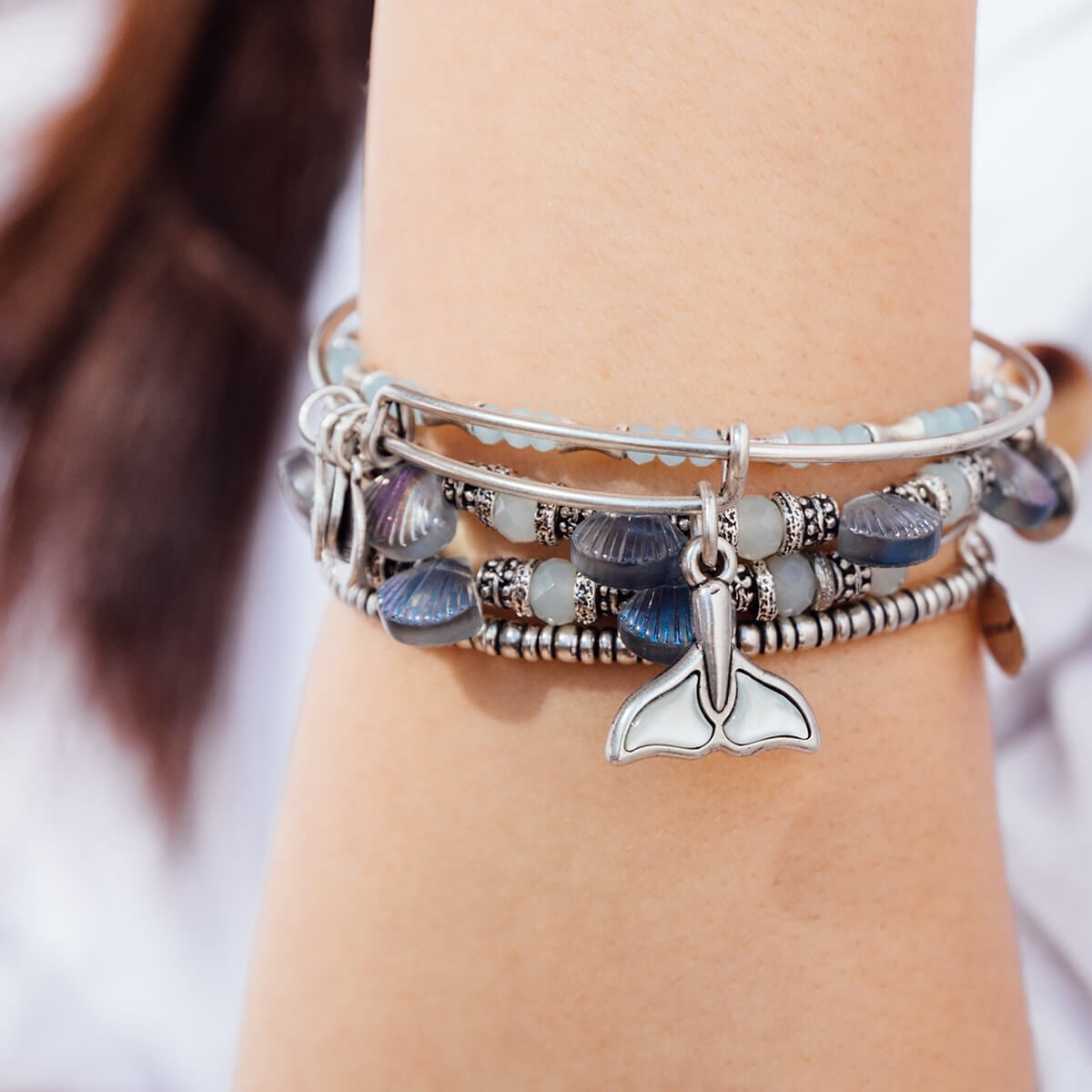 Whale Tail Charm Bangle ALEX AND ANI