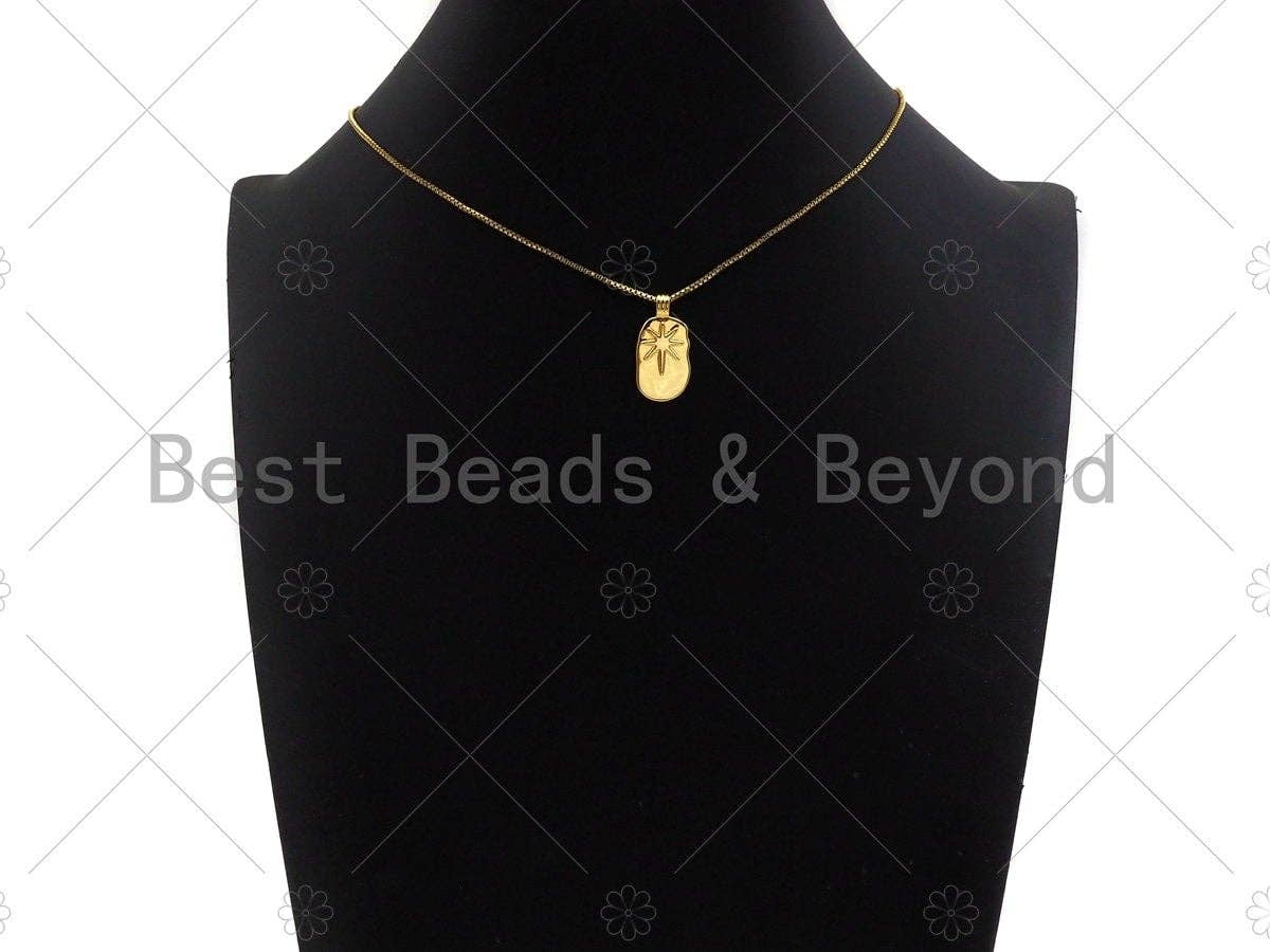 High Polished North Star On Oval Pendant/Charm,Gold Star Tag Charm, Necklace Bracelet Charm Pendant,12x23mm, Sku#Y366