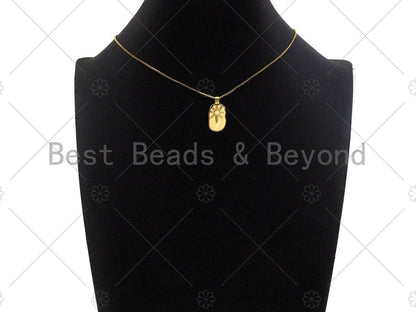High Polished North Star On Oval Pendant/Charm,Gold Star Tag Charm, Necklace Bracelet Charm Pendant,12x23mm, Sku#Y366
