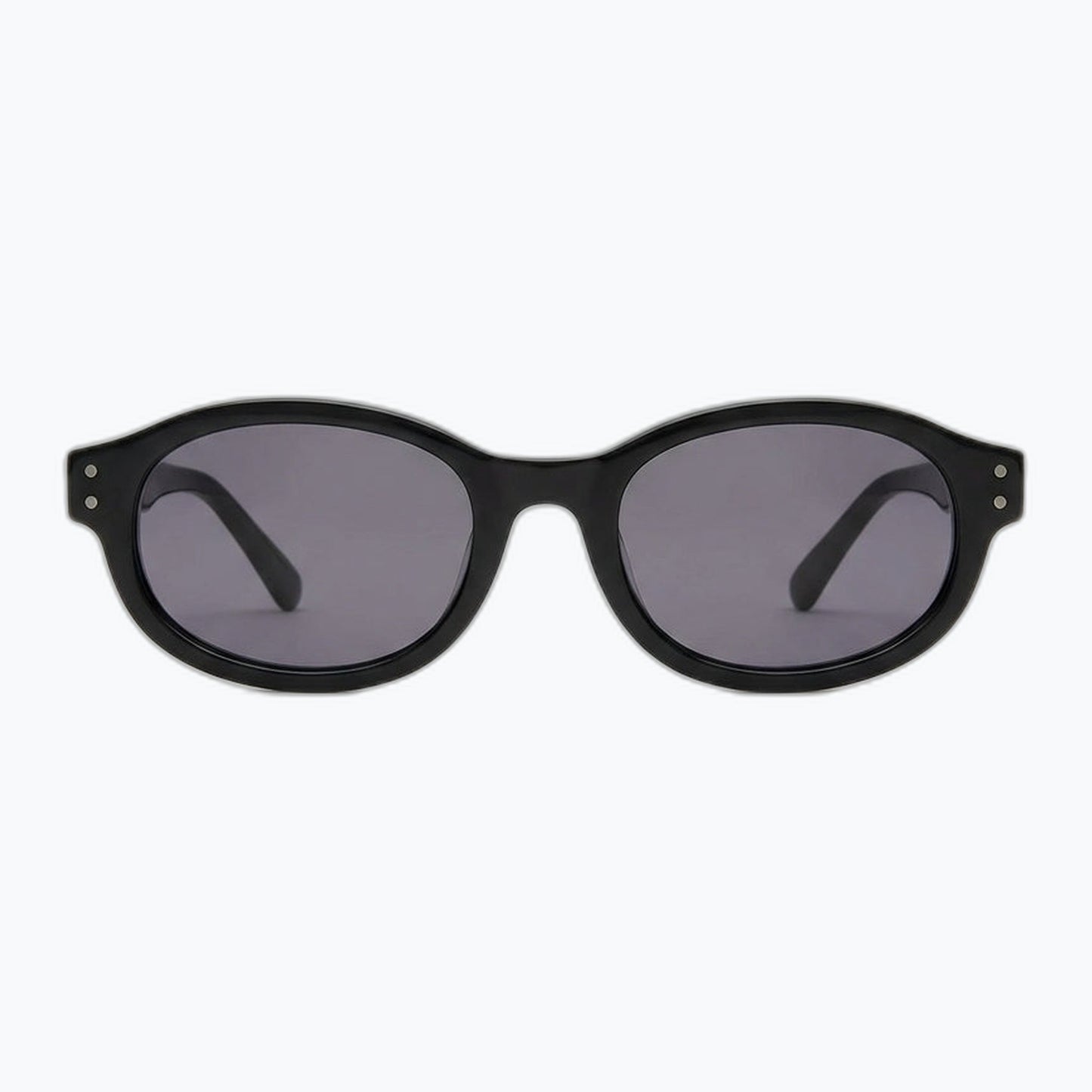 Bardot Matte Black Oval Sunglasses Unisex With Riveted Hinges Jaxy Eyewear