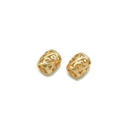 Gold Filled Drum Shape Spacer Beads, Sku#ZX125