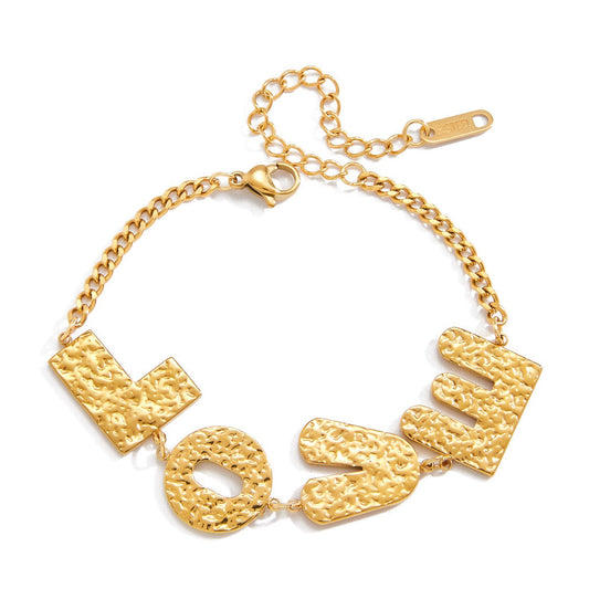 18K Gold-plated, Lightweight, And Luxurious Titanium Steel Bracelet With Letter Design