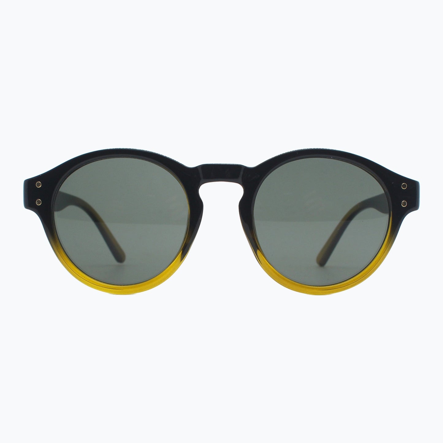 Sunset Theory Ombre Round Sunglasses Black To Yellow Vintage Frame Jaxy Eyewear