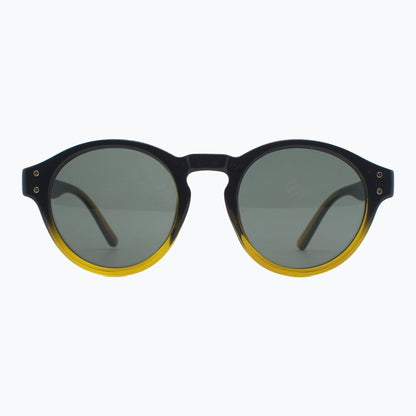 Sunset Theory Ombre Round Sunglasses Black To Yellow Vintage Frame Jaxy Eyewear