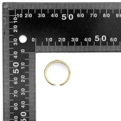 Gold Clear CZ Thin Band with Hollow out Heart Adjustable Ring, Sku#Y815