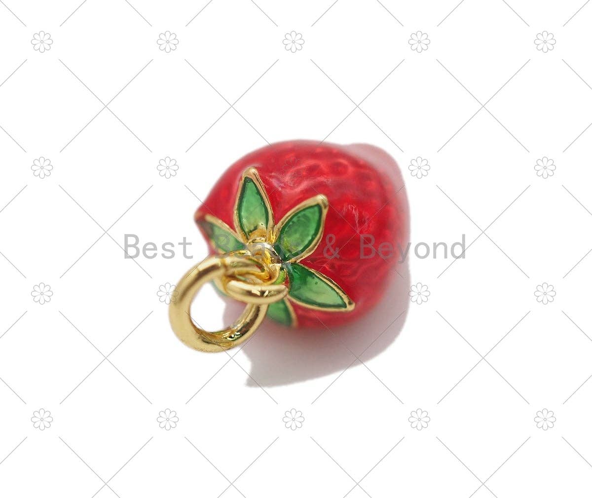 Enamel Strawberry Charm, Sku#Y568