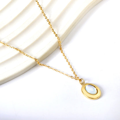 Gold-plated Stainless Steel White Shell Jewelry